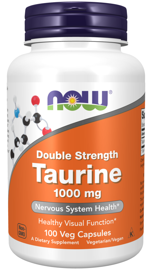 Now Foods Taurine, Double Strength 1000 mg Veg Capsules Nervous System Health*