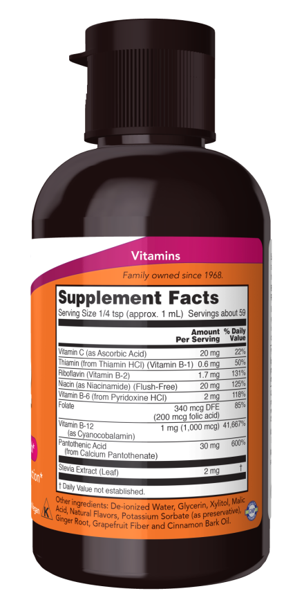 Now Foods Vitamin B-12 Complex Liquid Nervous System Health*