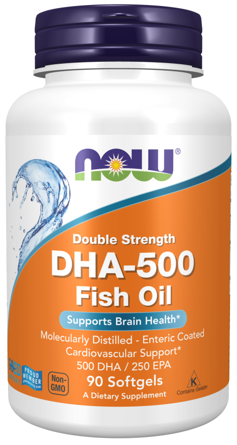 Now Foods DHA-500 Fish Oil, Double Strength Softgels