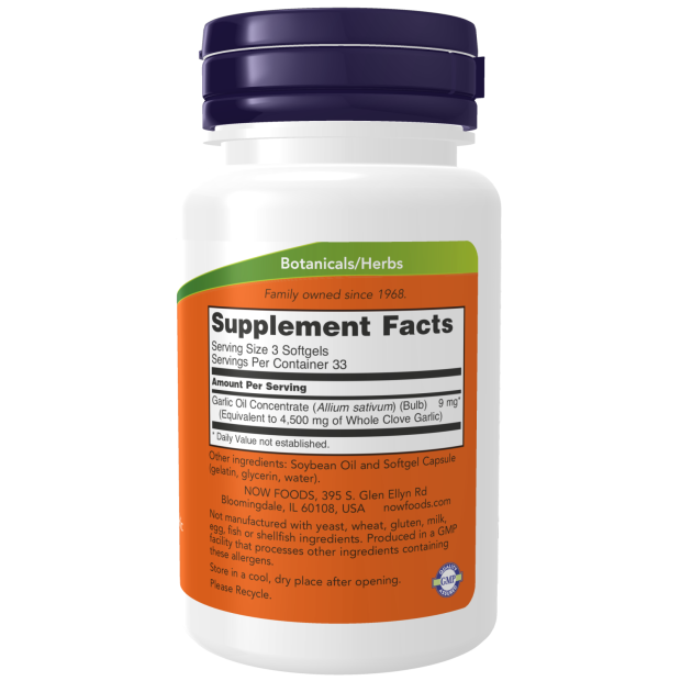 Now Foods Garlic Oil 1500 mg Softgels