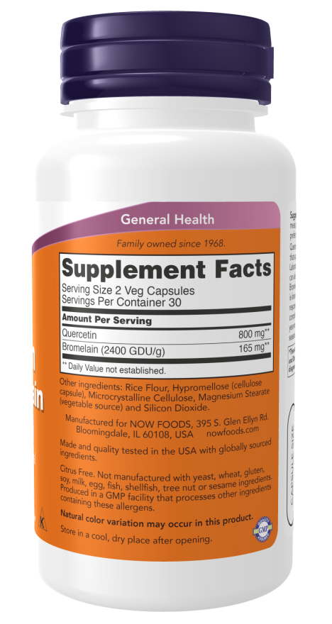 Now Foods Quercetin with Bromelain Veg Capsules