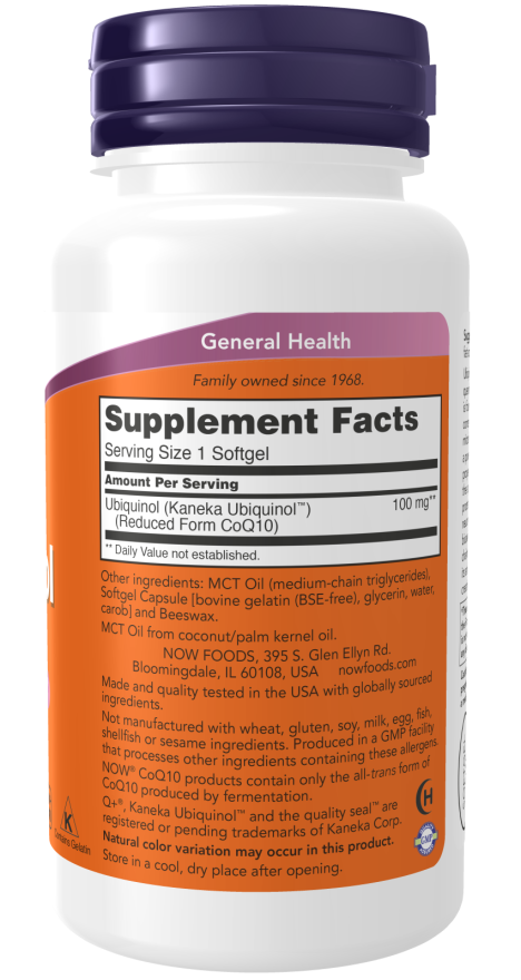 Now Foods Ubiquinol 100 mg Softgels