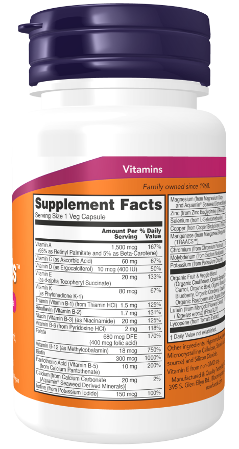 Now Foods Daily Vits™ Mutli Vitamin and Minerals Veg Capsules