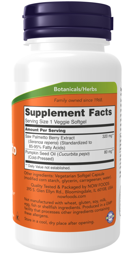Now Foods Saw Palmetto Extract 320 mg Veggie Softgels