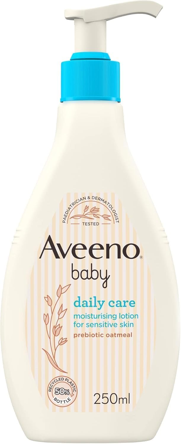 Aveeno Baby Daily Care Moisturising Lotion bottle, 250ml, for sensitive skin.