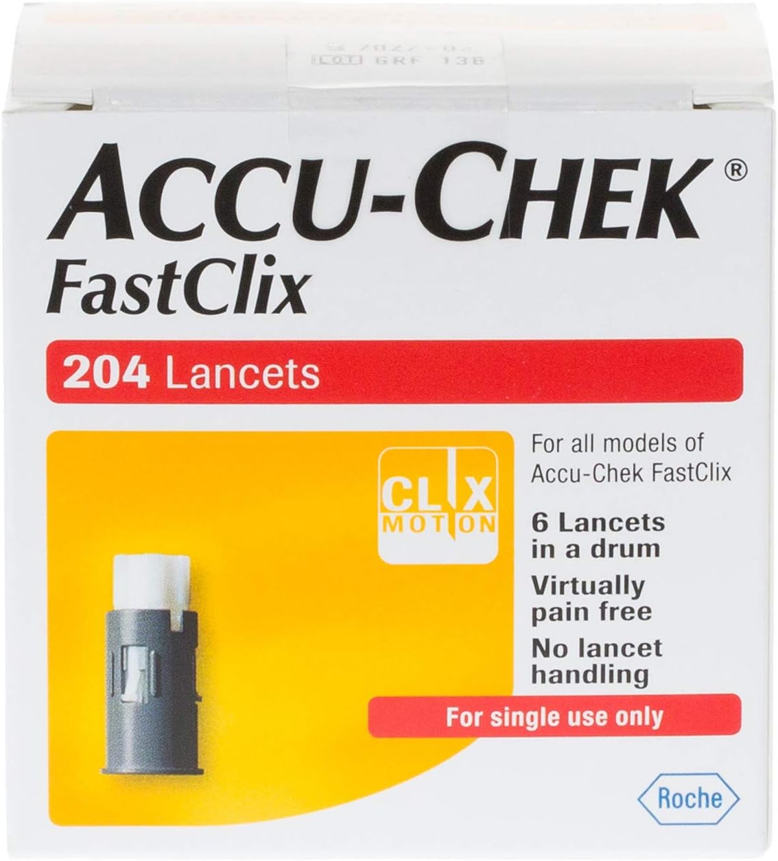 Accu-Chek FastClix Lancets box, 204 count.