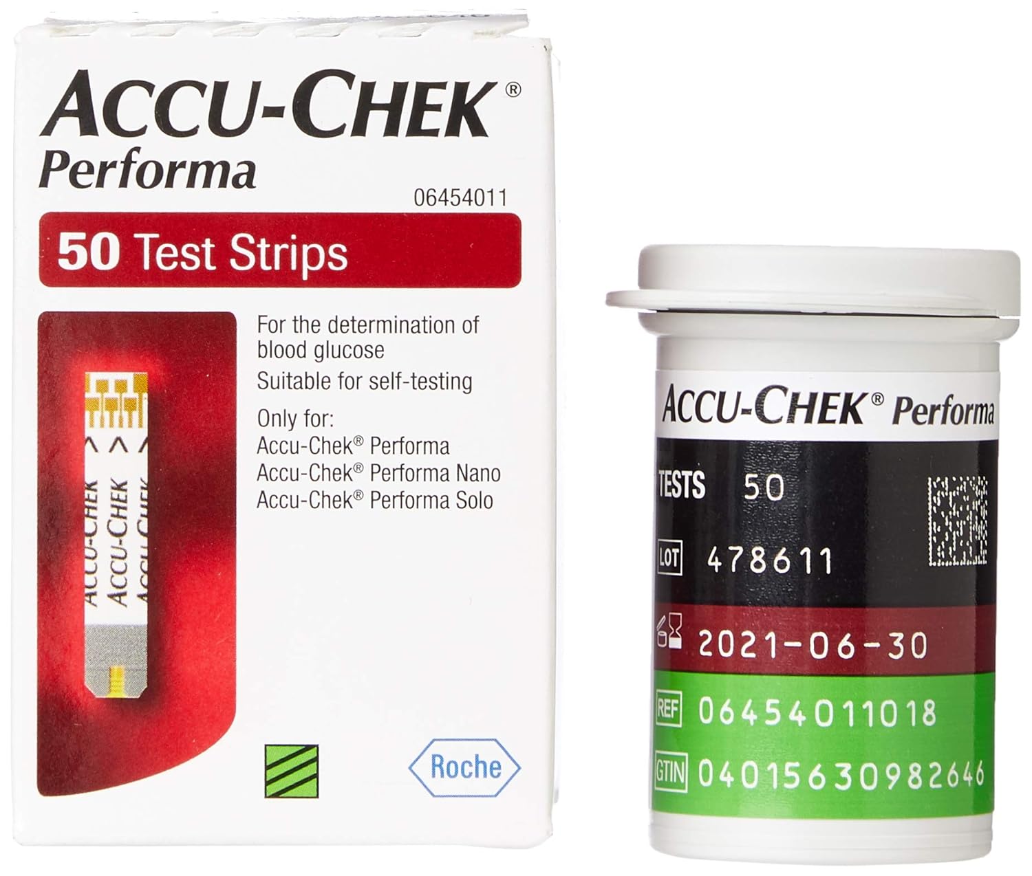 Accu-Chek Performa Test Strips 50 Count box.