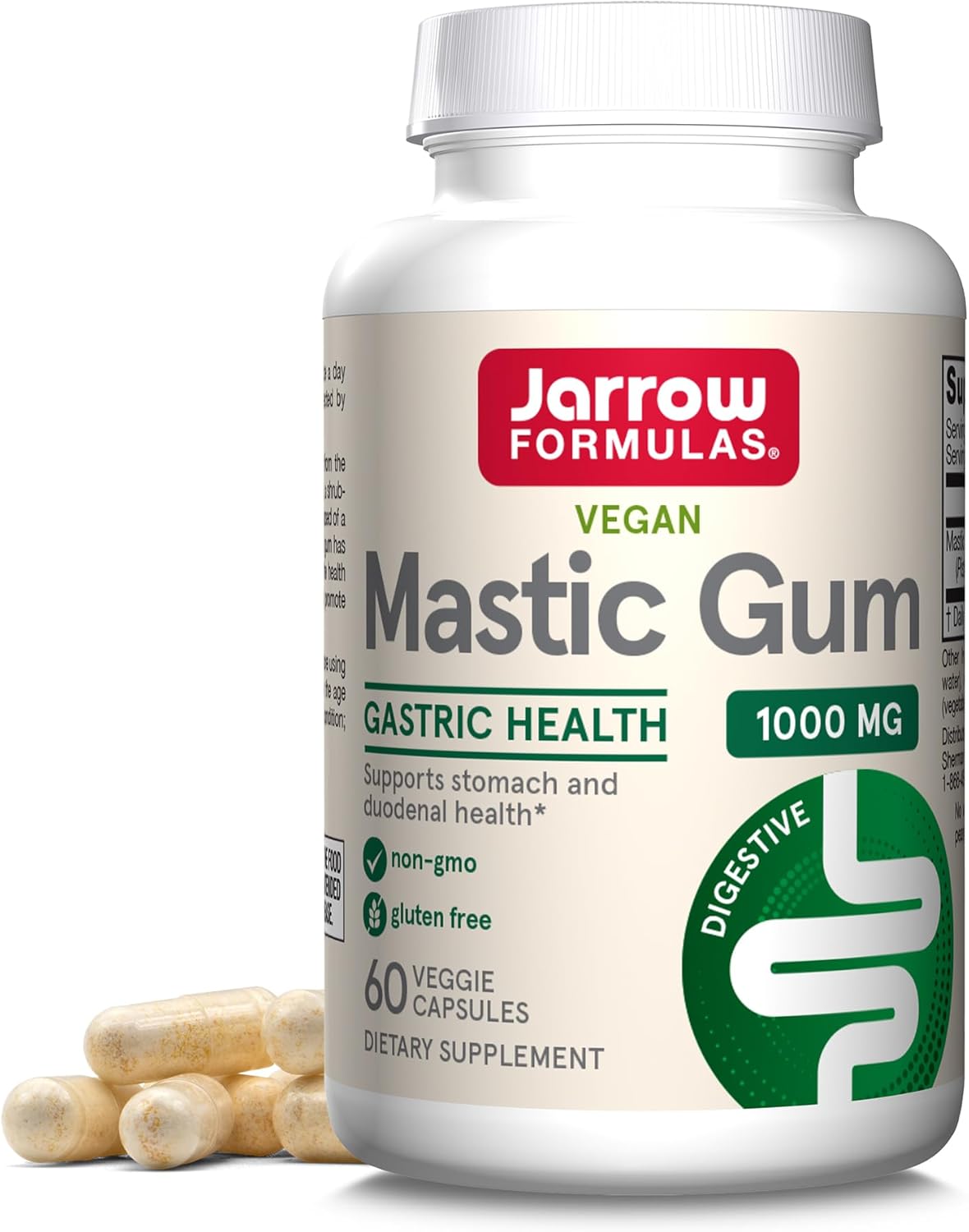 Front Image: Jarrow Formulas mastic gum 1000mg veggie 60 capsules front packaging bottle