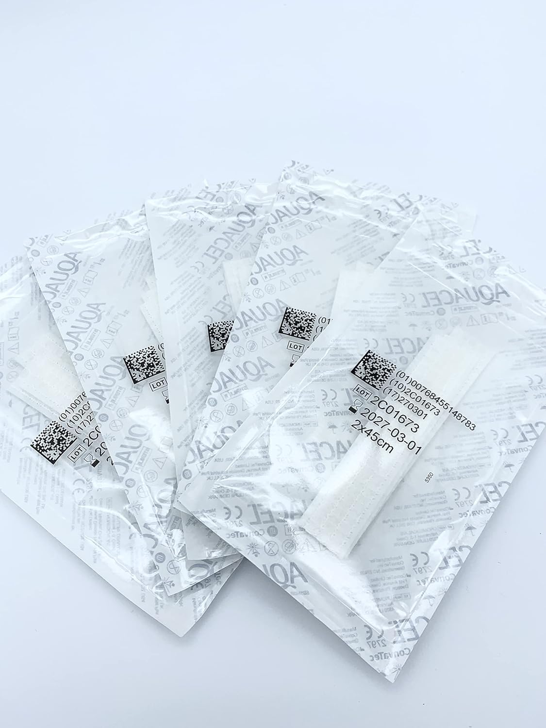 Box of Aquacel Medic Hydrof Fibre Dressings, 2cm x 45cm, packets