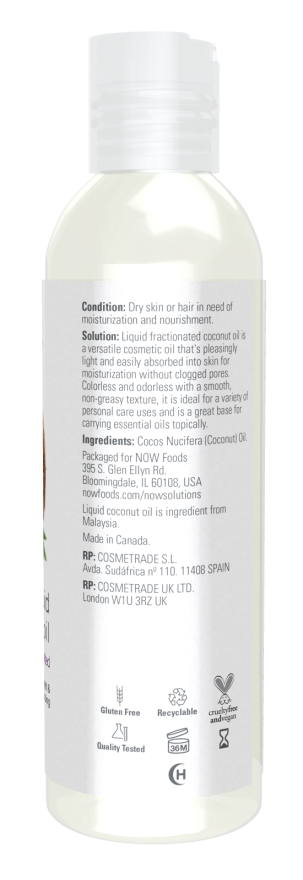Now Solutions Liquid Coconut Oil Pure Fractionated