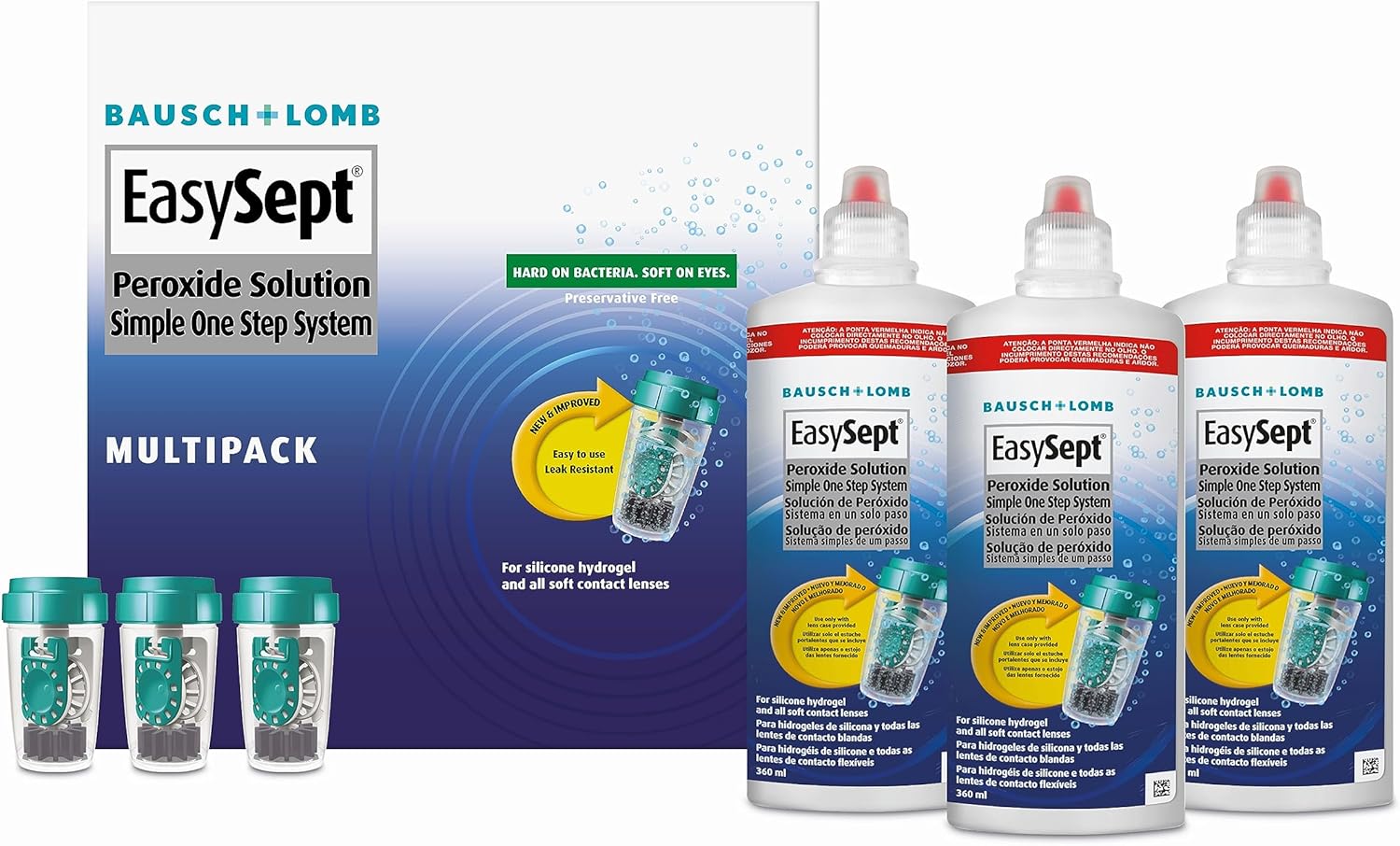 Bausch & Lomb EasySept Peroxide Solution packaging on a white background