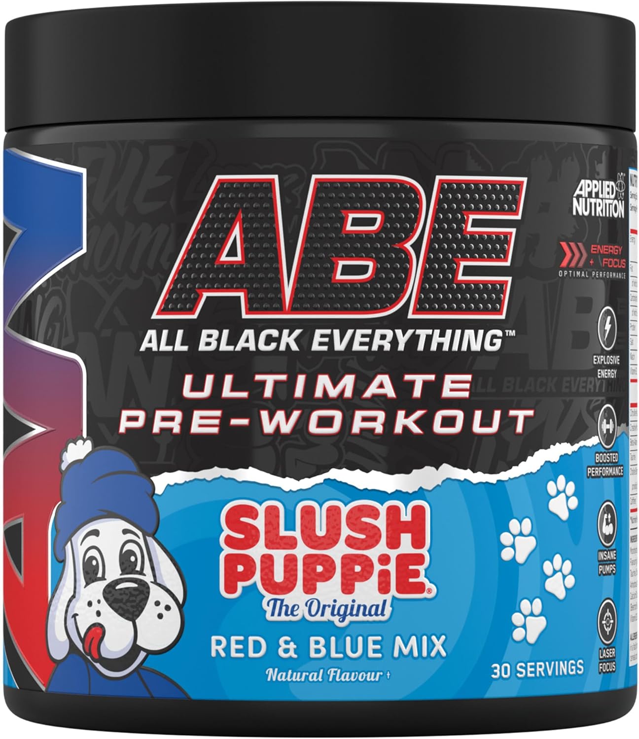 Applied Nutrition ABE Pre-Workout Powder Slush Puppie flavour tub, 375g.