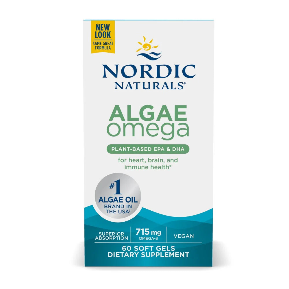 Nordic Naturals Algae Omega plant-based EPA & DHA 715mg Omega-3 For Heart, Brain & Immune Health
