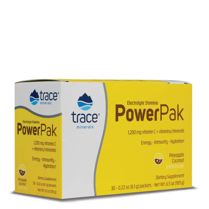 TRACE MINERALS RESEARCH Power Pak Pineapple & Coconut Regular  1,200mg vitamin C + electrolytes + vitamins/minerals