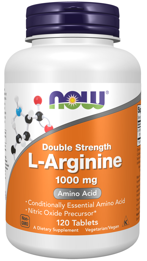 Now Foods L-Arginine, Double Strength 1000 mg Tablets Amino Acid