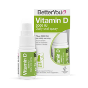 BetterYou Vitamin D3 3000 IU Oral Spray bottle & box, 15ml.