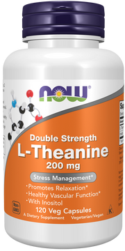 Now Foods L-Theanine, Double Strength 200 mg Veg Capsules Stress Management*. Promotes Relaxation*