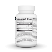 Supplement facts & ingredients image: Source Naturals L-Arginine 500mg free form capsules ingredient panel 50 count