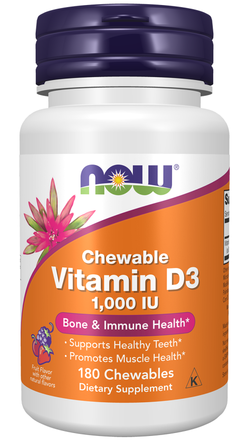 NOW Vitamin D3 400 IU 1000 IU 2000 IU 5000 IU - Softgel and Chewable
