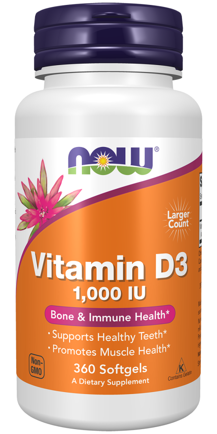 NOW Vitamin D3 400 IU 1000 IU 2000 IU 5000 IU - Softgel and Chewable