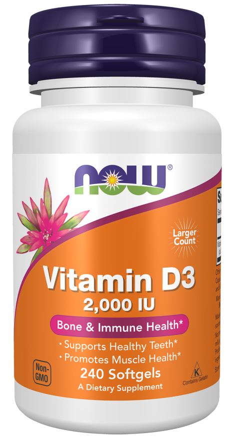 NOW Vitamin D3 400 IU 1000 IU 2000 IU 5000 IU - Softgel and Chewable