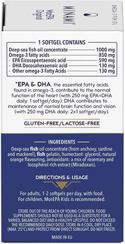 Label detail showing ingredients and supplement facts for Minami MorEPA Original.