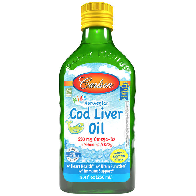 Carlson Labs Kid's Cod Liver Oil 550 mg Omega-3s + Vitamin A & D3