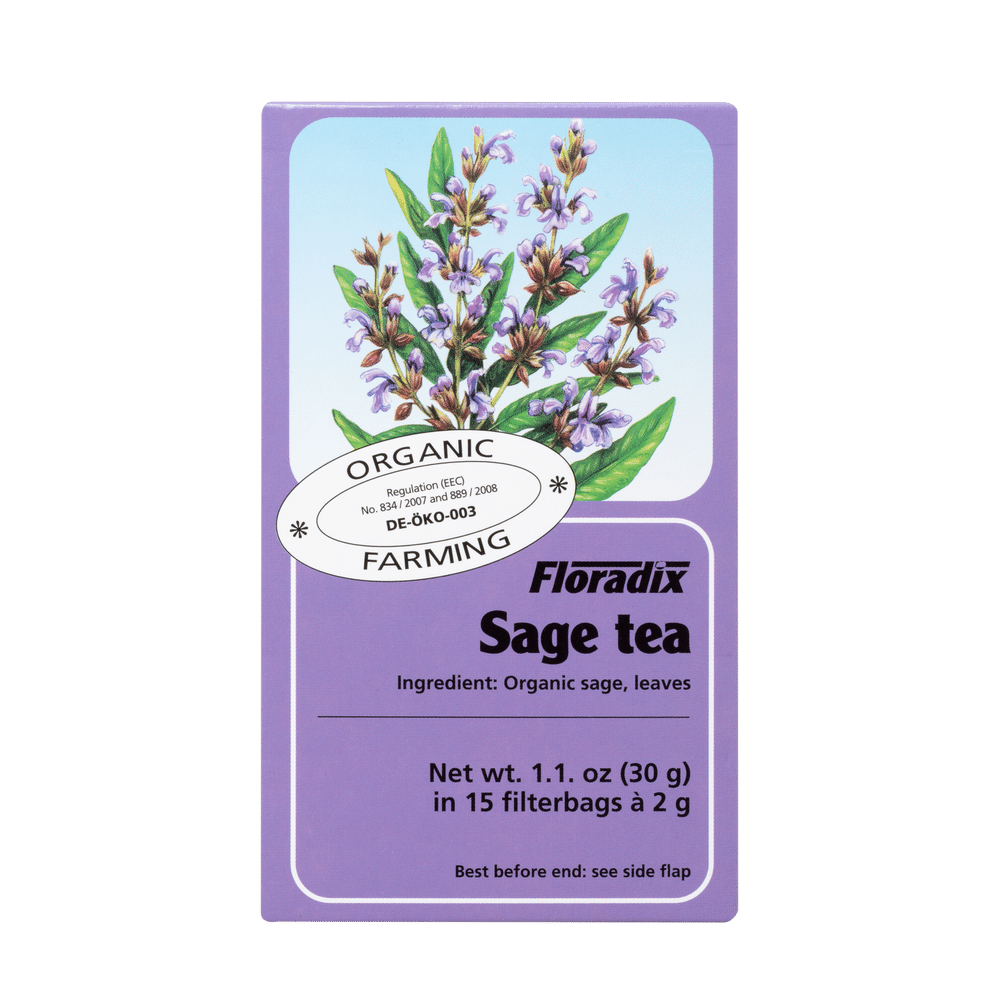 Floradix Organic Sage Herbal Tea - 15 Teabags, 2g Each