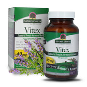 Nature’s Answer Vitex chasteberry vegetarian capsules 90 count box & bottle front label