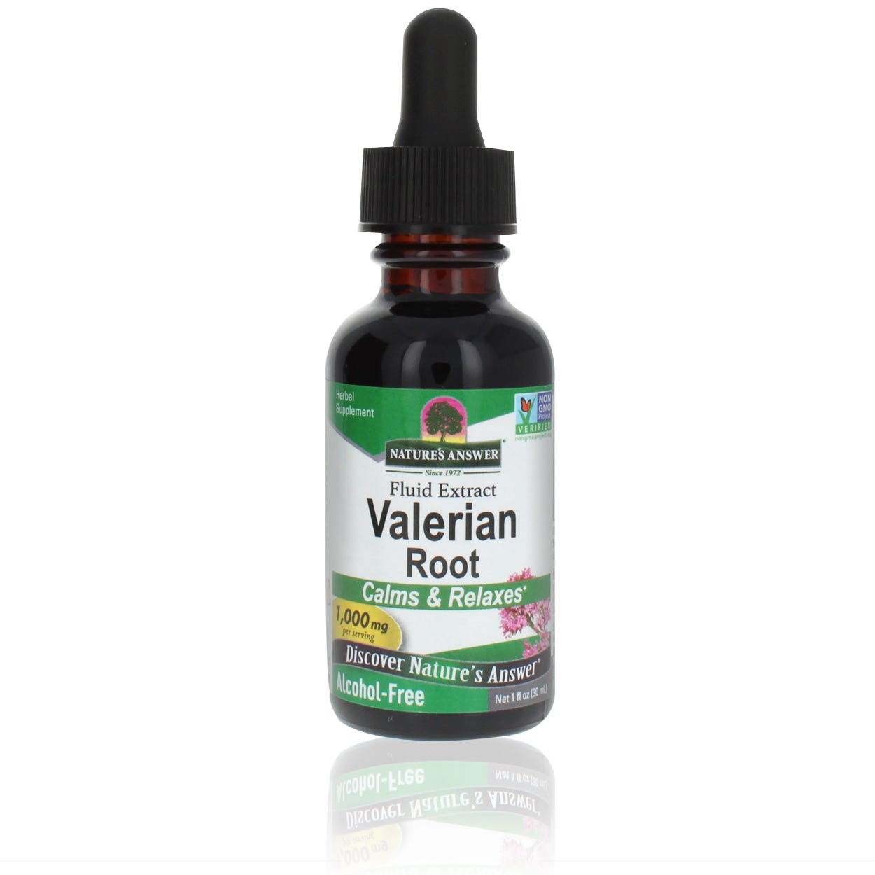 Nature’s Answer Valerian Root alcohol-free liquid extract 30ml bottle front label