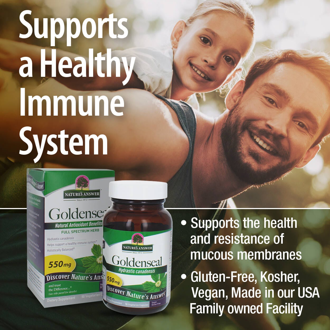 Nature’s Answer Goldenseal Root Vegetarian Capsules 550mg – 50 Count