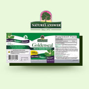 Nature’s Answer Goldenseal Root 550mg vegetarian capsules 50 count barcode