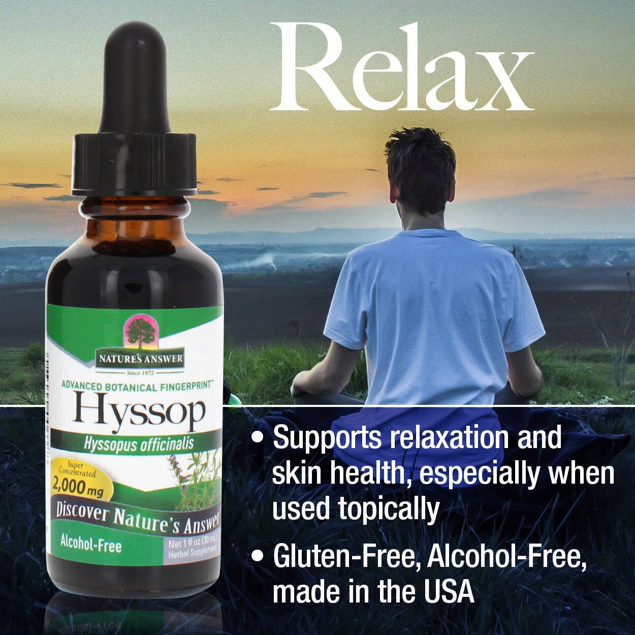 Nature's Answer Hyssop Flower Liquid Extract Alcohol-Free - 30ml