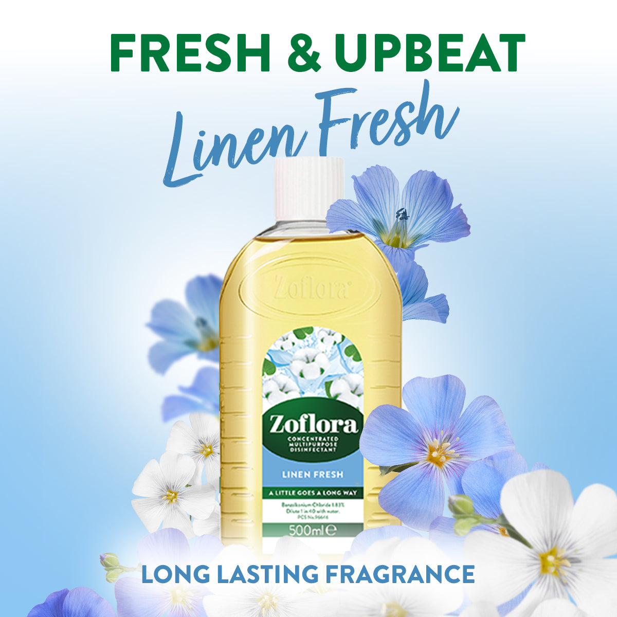 Zoflora Linen Fresh Concentrated Disinfectant 120ml used for cleaning household hard surfaces