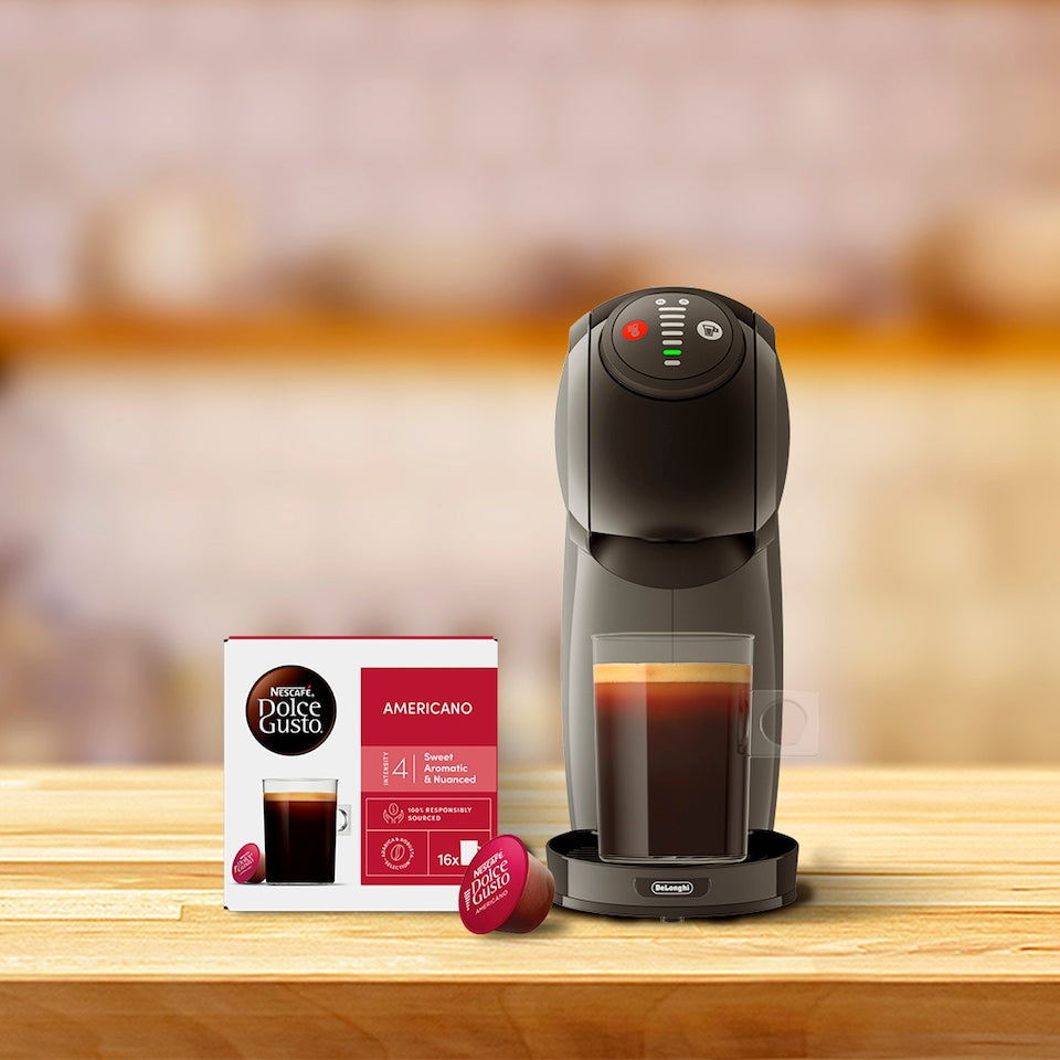 Nescafé Dolce Gusto Americano coffee capsules brewing instructions box 16 pods
