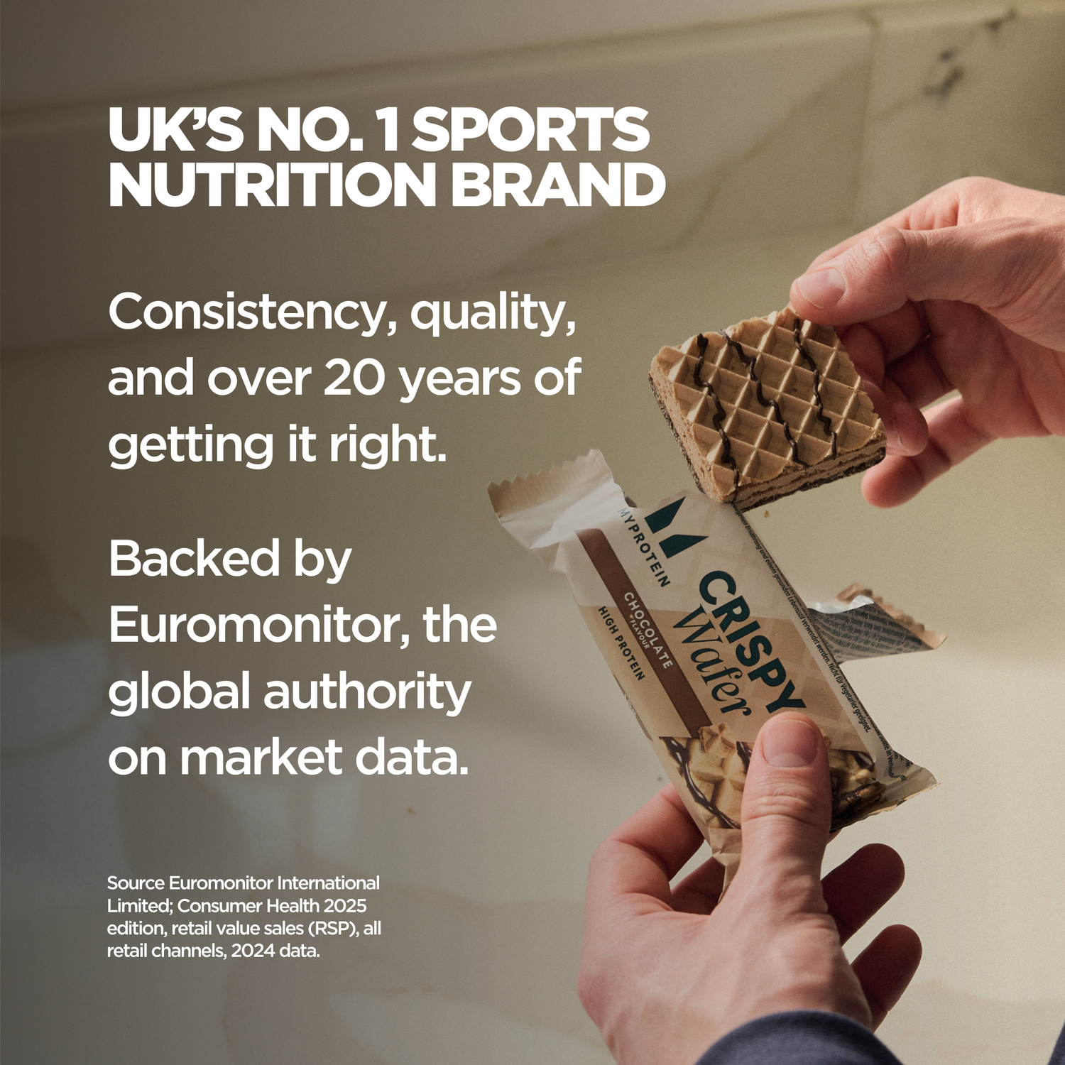MyProtein Crispy Wafer Chocolate Flavour Protein Bar 10 x 42g crispy protein snack bars for everyday use