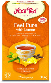 Yogi Tea Organic Feel Pure with Lemon Herbal Tea box 17 teabags 30.6g
