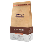 Coffee details, tasting notes, and espresso brewing guide on bag.