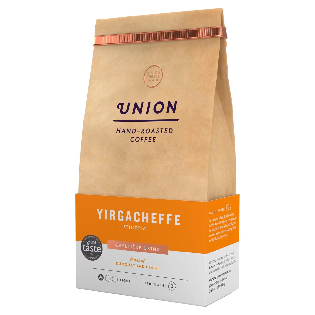 Union Organic Yirgacheffe Ethiopia Coffee bag, 200g.
