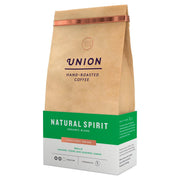 Coffee details, tasting notes, and organic certification on bag.