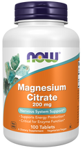 NOW Magnesium Citrate 200mg Tablets - Essential Mineral