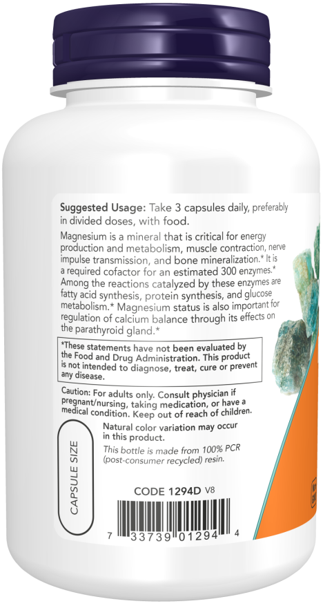 NOW Magnesium Citrate Veg Capsules