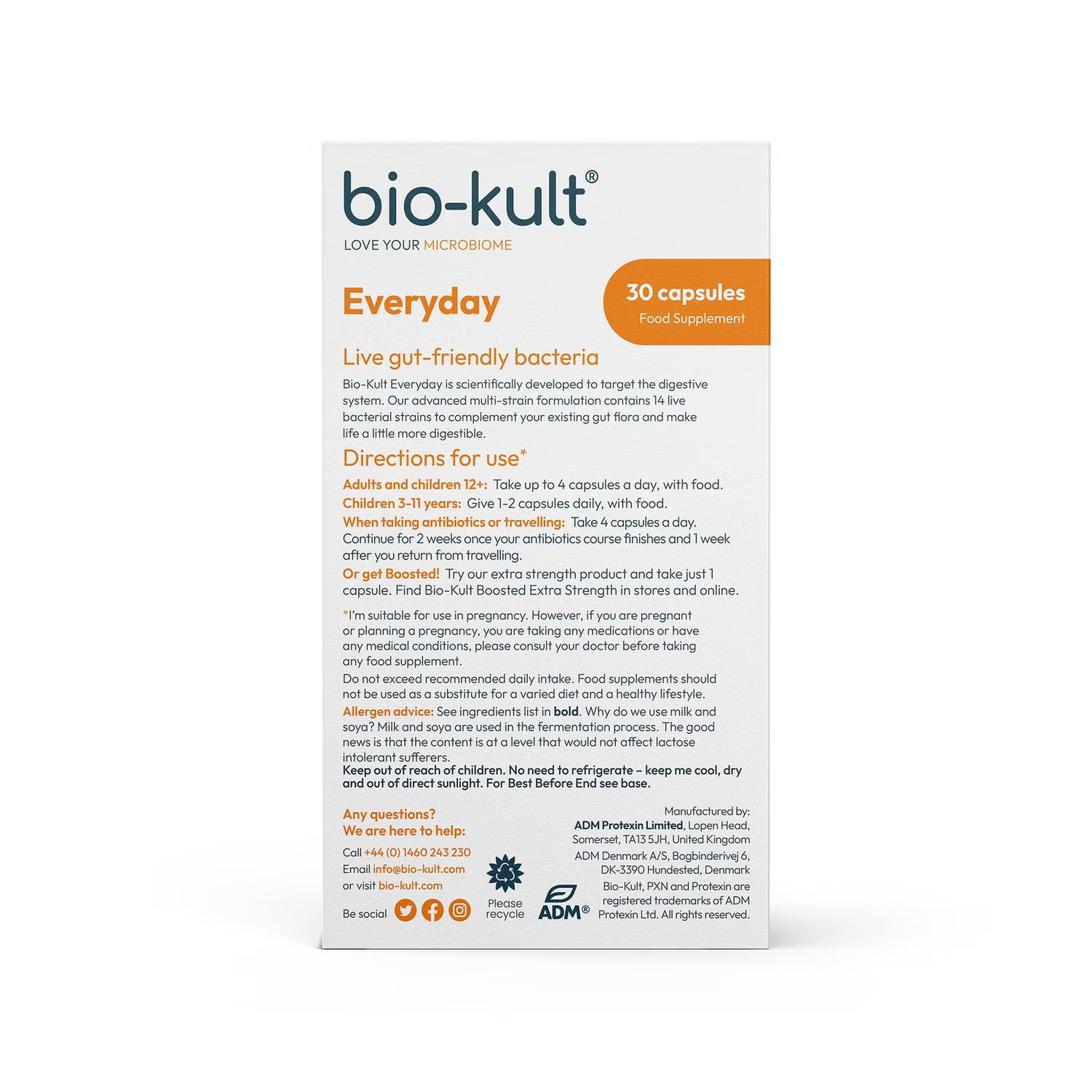 Bio-Kult Everyday Making life more digestible. Available in 30, 60 & 120 capsules.