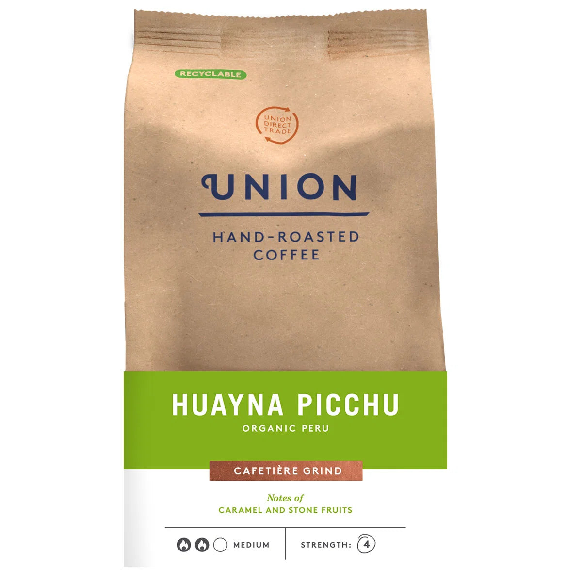 Union Huayna Picchu Organic Peru ground coffee cafetiere grind pack 200g