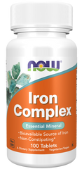 NOW Iron Complex 27 mg Vegetarian Tablets with Ferrochel - 100 Count