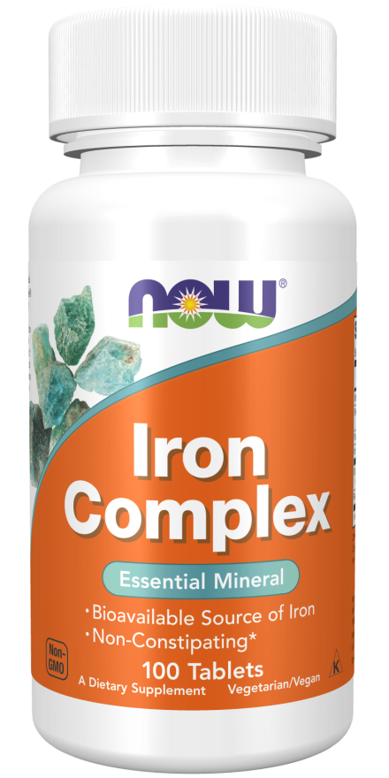 Now Foods Iron Complex Vegetarian Tablets Essential Mineral