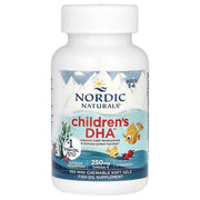 Nordic Naturals Children's DHA Strawberry Chewable 360 Soft Gels bottle for kids.