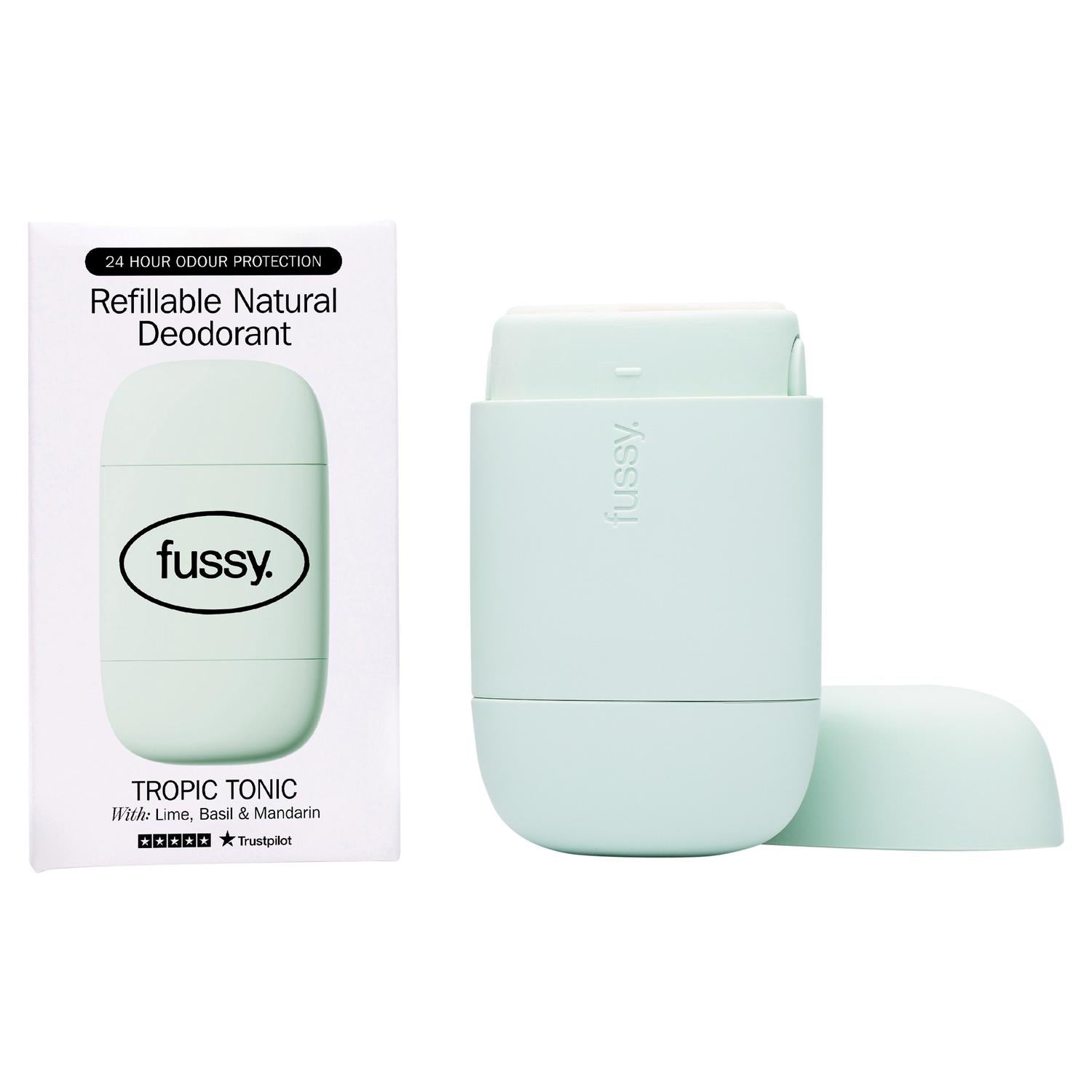 Fussy Refillable Natural Deodorant Tropic Tonic reusable deodorant with case 40g