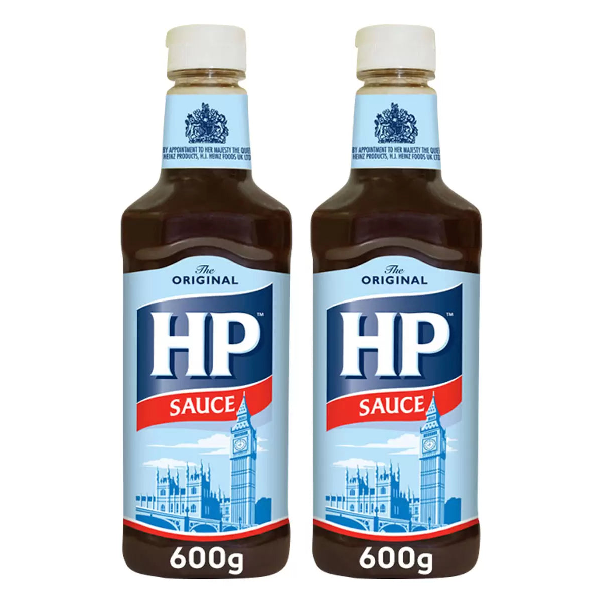 HP Brown Sauce original squeezy bottles twin pack 2 x 600g