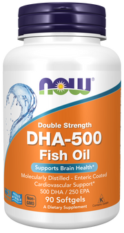 Now Foods DHA-500 Fish Oil, Double Strength Softgels